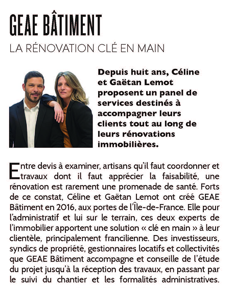 Article de GEAE Bâtiment - Expert en rénovation
